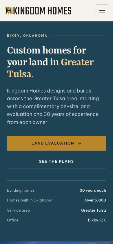 The new homepage on a phone