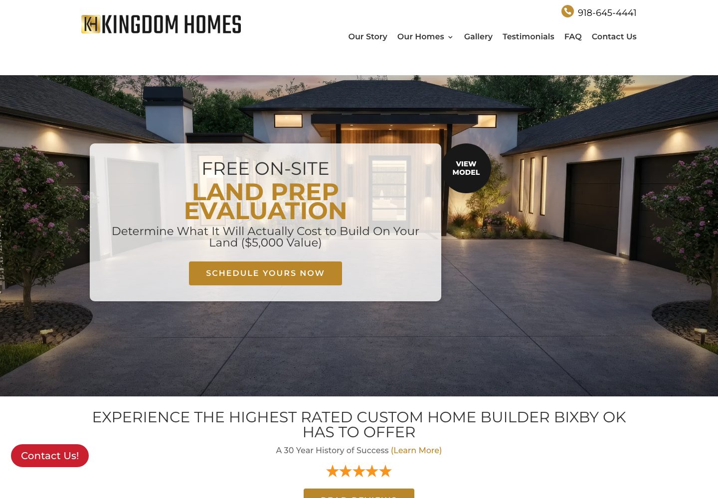 The current kingdomhomesok.com homepage