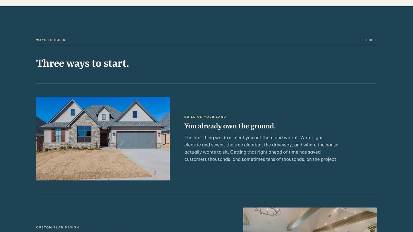 The three ways to start section of the new homepage